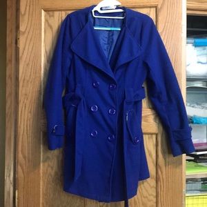Blue trench coat